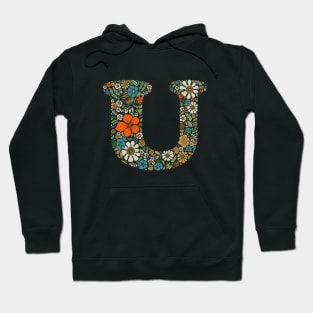 Hippie Floral Letter U Hoodie